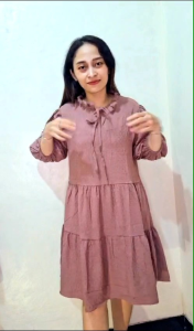 Dress Wanita Terbaru 2024 Aurora Dobby Dress Casual Formal Dress Korean Style Premium