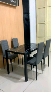 Importa Meja Makan Kaca Meja Makan tempered glass 4 Kursi Terlaris Cirebon Bandung Jabodetabek