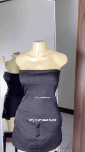 BUY 1 + GET 2 FREE (3PCS) Kimny Tube Side Slit Classic Basic Summer Crop Top Womenswear Lady Comfort Simple Fabric Sleeveless Knit