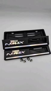 Sepasang Dudukan Plat Nomor List Hologram Plus Stiker Yamaha Nmax Universal