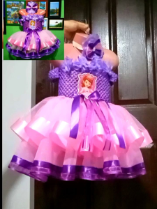 Sofia the first tutu dress with headband