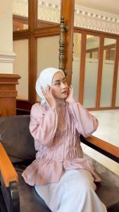 Valery Blouse Kerut - Atasan Wanita Basic Polos