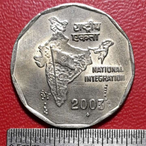 Koleksi koin kuno India Klasik antik Two Rupees 2003
