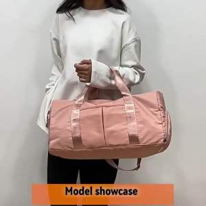 [SG seller]Custom Logo Large Capacity Duffel Bag Travel Bag Dry & Wet Separation Waterproof Gym Bag