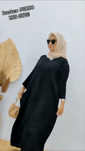 Daster Gamis Lengan 3/4 JUMBO Crinkle LD 120 - LD 140 | LT Crinkle Oriani