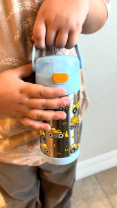 THERMOS FUNTAINER 12 Ounce Stainless Steel Vacuum Insulated Kids Straw Water Bottle Construction