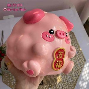 (20x20x17cm) 🐽 Heo Vạn Phúc 万福 - Mã SP 024 Heo đất đẹp sang xịn chất sơn nước vẽ tay kĩ