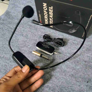 Microphone Wireless Headset Bandu Mic Imam Masjid Pidato Mik Henset -HX W002