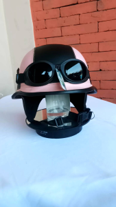 HELM RETRO NAZI DENGAN KACAMATA WARNA PINK