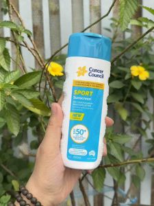 Kem chống nắng Cancer Council SPF 50 Sport Dry Touch & Sweat Resistant chai 200ml