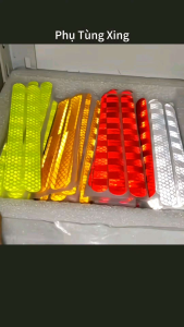 2 miếng dán phản quang cảnh báo an toàn chống trầy trang trí dán xe điện xe đạp xe máy xe hơiphụ tùng phụ kiện xe