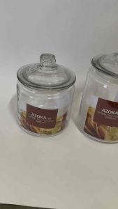 Toples kaca bulat Azoka tutup kaca tebal kedap udara