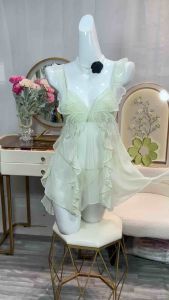 Váy ngủ ren bướmcó đệm tặng kèm chiphàng QC video thật