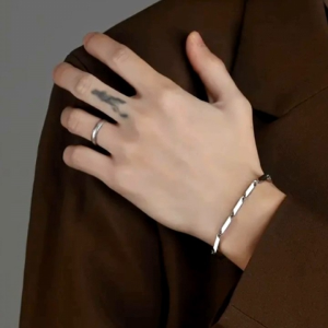 Gelang rantai baja tahan karat titanium untuk pria wanita gelang keren tampan untuk hadiah aksesoris perhiasan pesta Couple Elegan