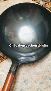 Chảo Thép Cacbon Tôi Nhiệt Sẵn - Chảo Thép chống dính cao cấp-chuyên dùng nhà hàng - chảo rang cơm xào mì - chảo đáy tròn loại dày