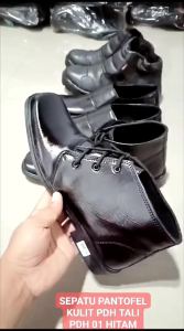 SEPATU PDH BOOT HITAM  RELSETING DAN TALI PANTOFEL KULIT PRIA HITAM/SEPATU PANTOFEL  SATPAM SECURITY ANAK LAKI LAKI SEKOLAH PONDOK & KERJA HITAM MODEL TALI UKURAN 33 34 35 36 37 38 39 40 41 42 43 44