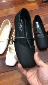 Giày bên đế mềm mũi vuông cổ V chất da sáp mẫu mới