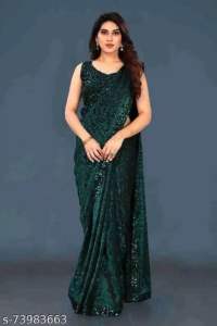 *_present new saree collection_* Saree Fabric: Delta sequence lace Blouse Fabric: Lycra velvet sequence