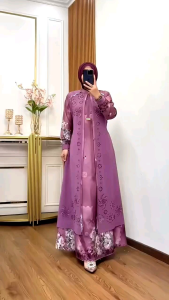 gamis muslim wanita mewah dengan taburan payet dan laser