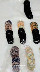 IKAT RAMBUT KARET KOREA FREE POUCH / IKAT RAMBUT KARET / KARET RAMBUT POLOS KOREA