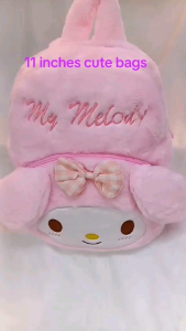 Kuromi My Melody Cinnamoroll Cocomelon JJ Capybara Doll Plush Backpack for Girls Kids Cute Cartoon Cotton Bag 11 Inches