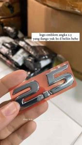 Logo Emblem Angka 2.5 untuk kapasitas mesin kijang innova warna chrome