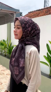 Jilbab Segiempat Motif Turkey Malaysia