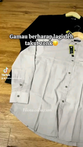 Baju Muslim Koko Aplikasi Pria Dewasa Lengan Panjang Bahan Oxford Import / Baju Lebaran Simpel dan Elegan