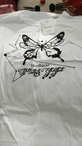 Butterfly white stretchy shirt butterfly brandnew