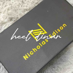Nicholas Edison Heel Dinar Black Sandal Block Heels Glitter Pesta Terbaru