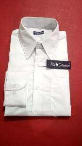 Kemeja Pria Putih Lengan Panjang Reguler Fit Katun Ukuran S M L XL Baju Kerja Kantor Formal