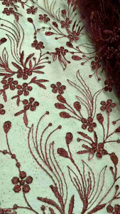 Bahan kain tile Bordir Glitter Terbaru