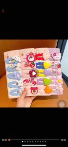 LRMS Hairpin 5Pcs/Set Jepitan Rambut Anak Perempuan Lucu Karakter Wanita Korea