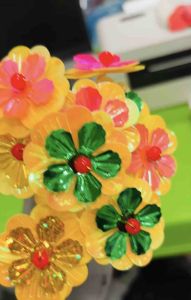 Set 10 bông hoa kim sa làm trang trí tháp oản bánh kẹo trang trí lễ Tết