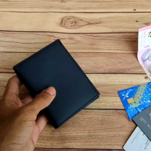 Dompet Pendek Kulit Pria Lipat Tegak Berdiri