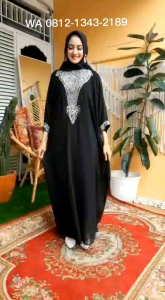 Kaftan Wanita Kondangan Mewah Ceruty Babydoll Kombinasi Payet Cantik / Kaftan Lebaran Terbaru Jumbo Citra Iragading