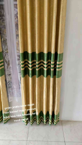 Gorden Jendela Kamar Tidur Mewah Kain Blackout Floking Tebal Tidak Terawang