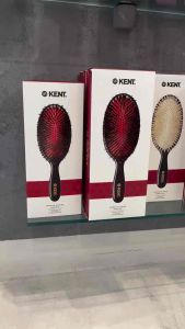 KENT Classic Shine Hairbrush แปรงขนหมูป่าสีขาวแท้ สำหรับผมบาง 100% Pure Bristle แบบมีด้าม