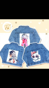 Jaket Jeans Anak Laki-laki dan Perempuan Motif Karakter usia 1 - 10 tahun | S M L XL XXL XXXL