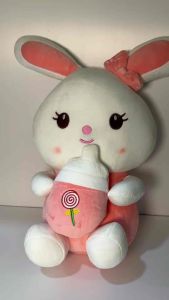 Rabbit Plush Toy with Feeding Bottle – Soft Stuffed Animal