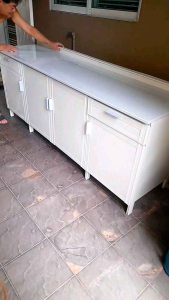 ตู้ครัวอลูมิเนียมแท้ 100% / SIZE 100 120 150 195 CM / ทรงเตี้ย TOP หิน