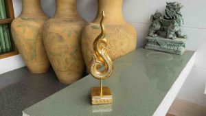 ไม้จามจุรี 38CM ขนาดใหญ่ เสริมมงคล เลข 9 ๙ อุนาโลม กนก Unalome งานไม้ ติดกระจก ทองคำเปลว หยินหยาง ฮวงจุ้ย มงคล