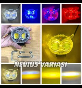 LAMPU TEMBAK SOROT LED D2 D3 OWL CAHAYA PUTIH KUNING SENJA BIRU MERAH JAUH DEKAT SUPER TERANG LAMPU SOROT OWL