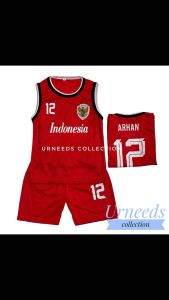 SETELAN BAJU JERSEY SINGLET SEPAK BOLA TERBARU SET ANAK TIMNAS MERAH