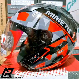 HELM KYT GALAXY FLAT R SERI 4 BLACK RED