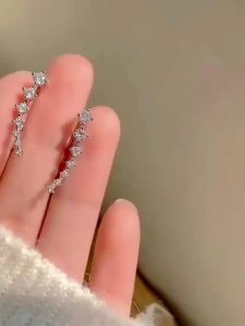 TC99-Perhiasan Wanita Anting Style Kore Cantik Jejer Kait Gold dan Silver Earing Aksesoris Wanita