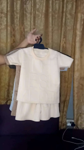 Tshirt Terno Short kids / Jackard Emboss Fabric 3 Sizes Available High Quality Makapal Trla