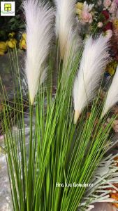 Cành lá bông cỏ lau giả cành lá giả cao cấp bông mượt như thật