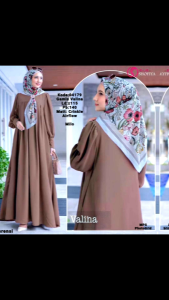 Gamis Valina Crinkle airflow/Baju Wanita Muslim /Gamis Polos