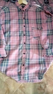 Kemeja flanel Pink Lengan Panjang Premium Kemeja Flannel Wanita